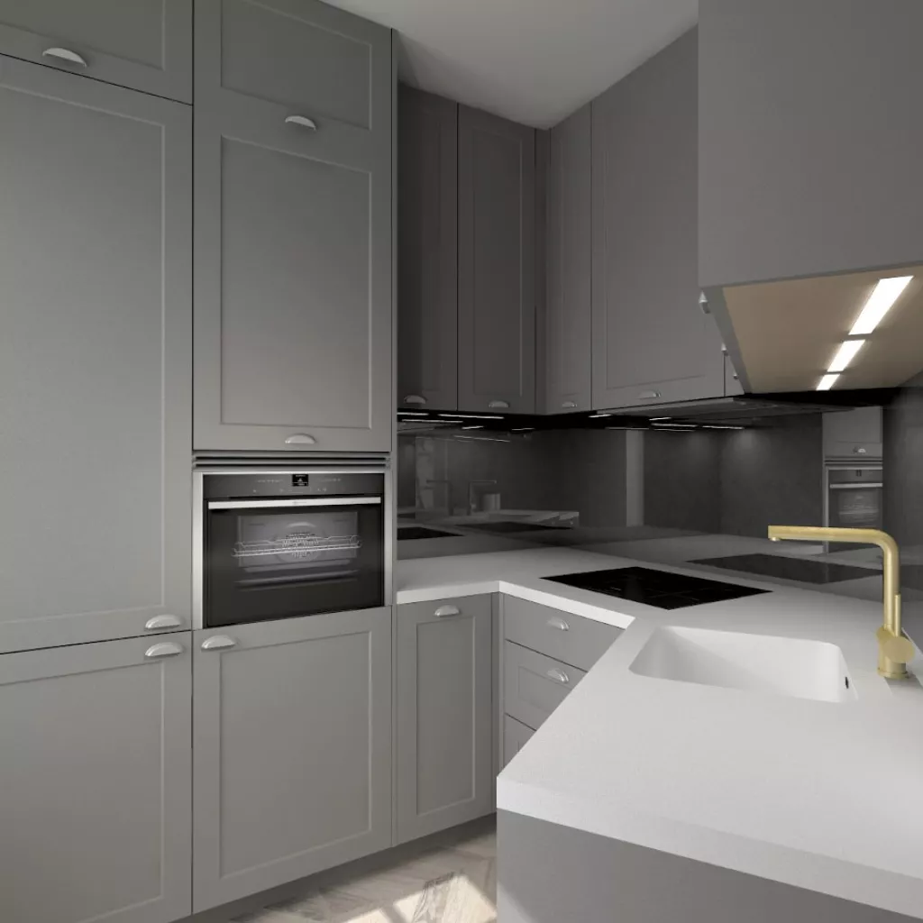 Cocina Santos Marco gris con encimera Lapitec