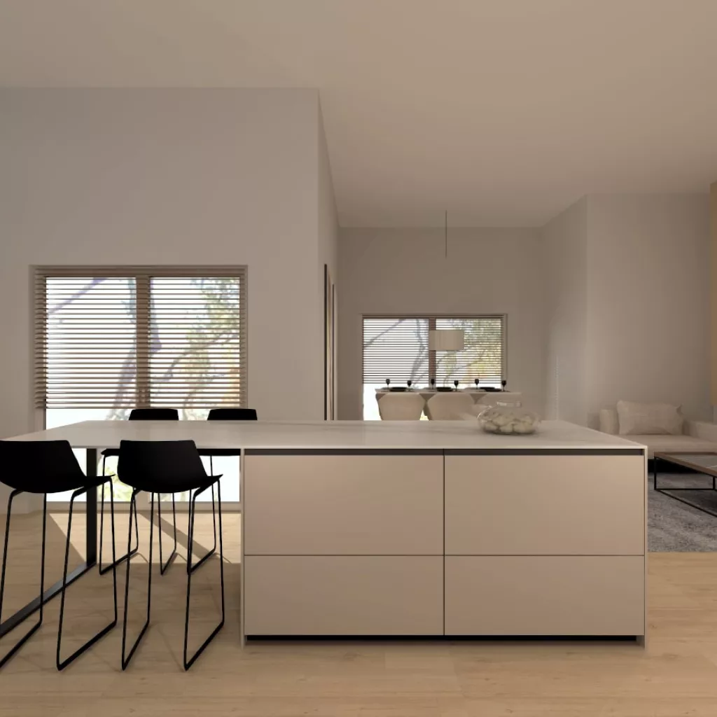 Cocina Santos gris con isla