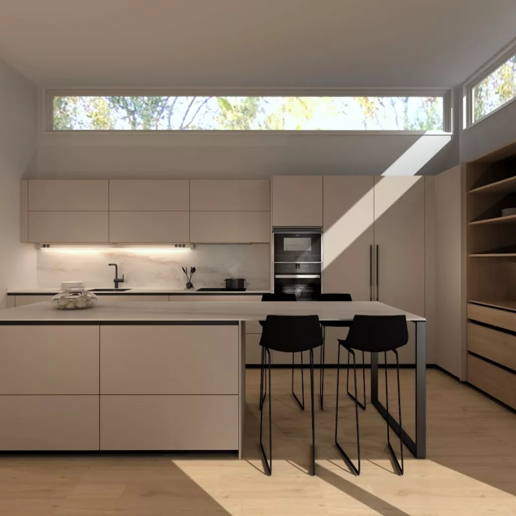 Cocina Santos gris con isla