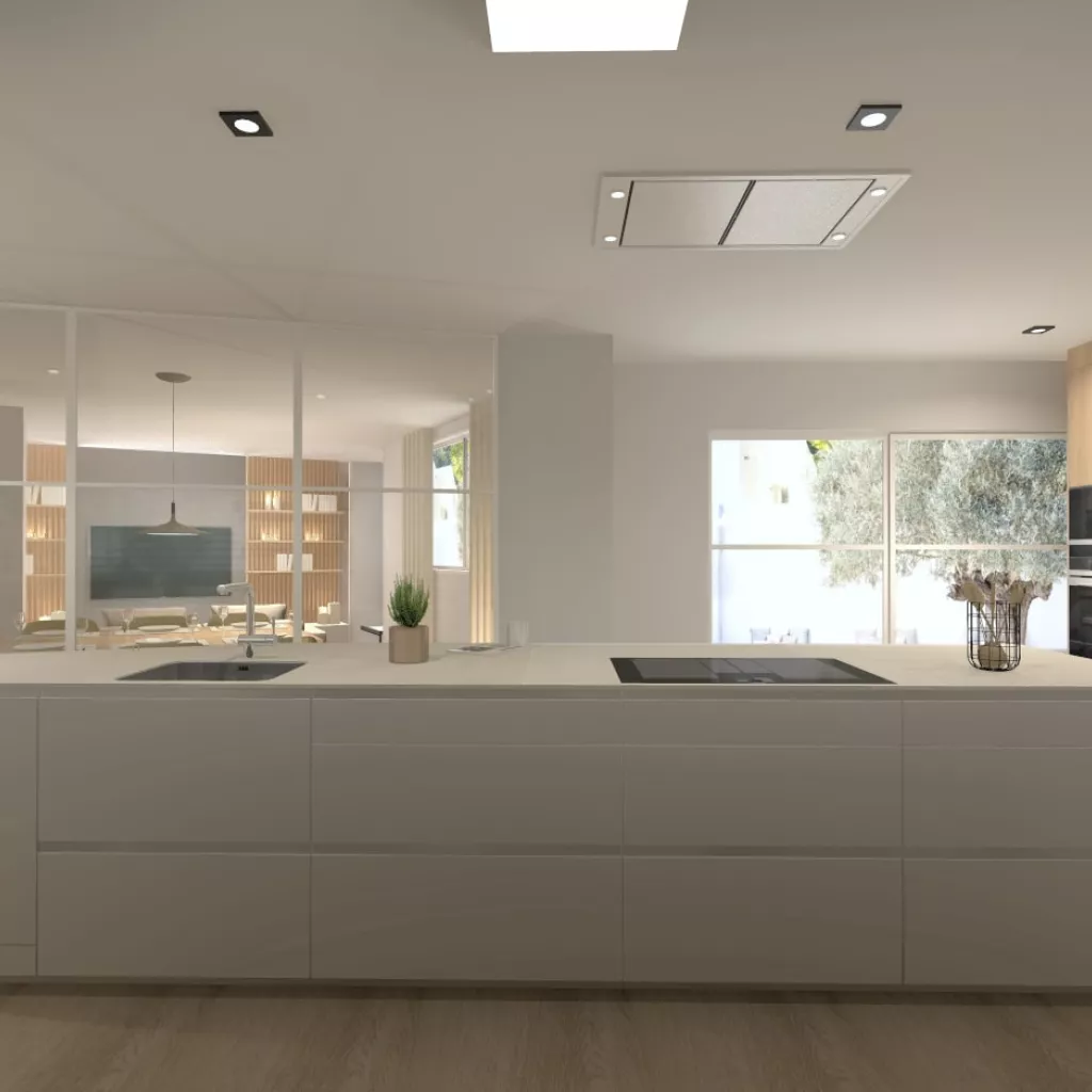 Cocina Santos gris con isla