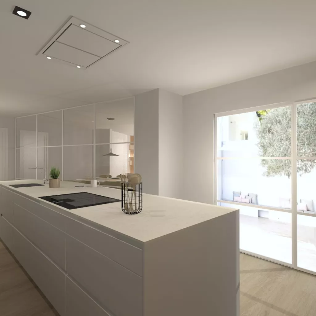 Cocina Santos gris con isla