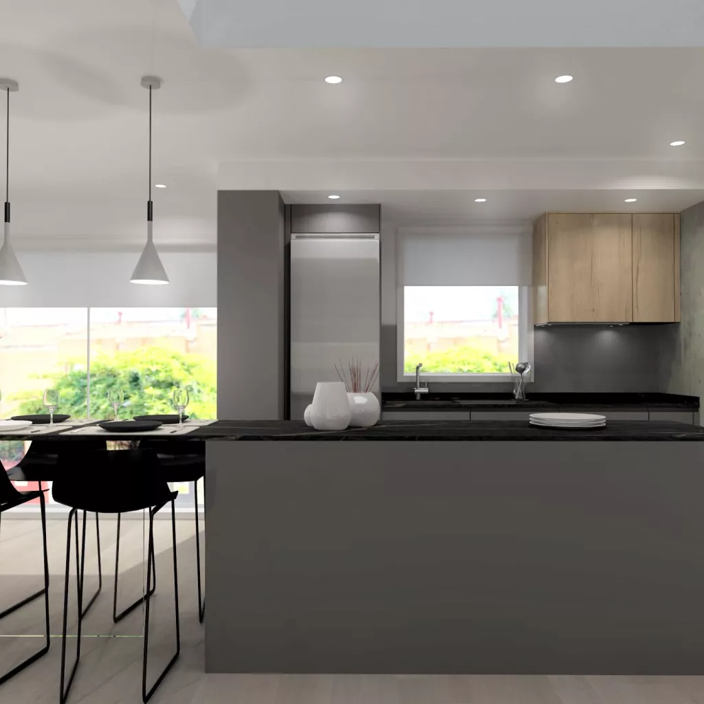 Cocina Santos con isla abierta al salón