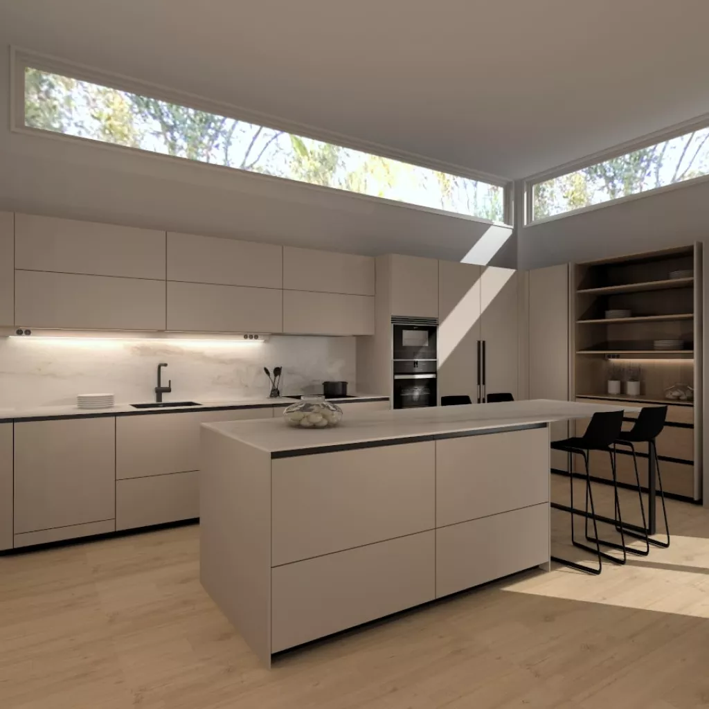Cocina Santos gris con isla