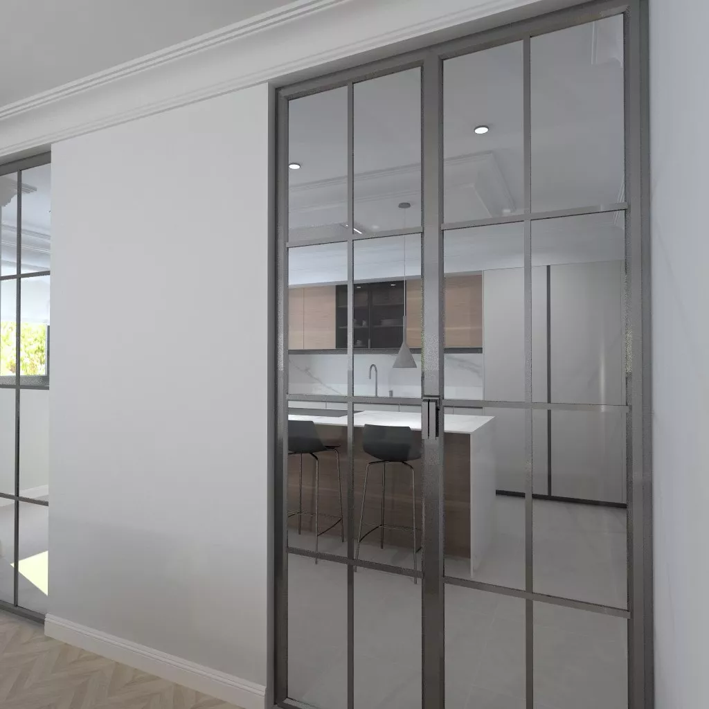 Cocina Santos gris con isla