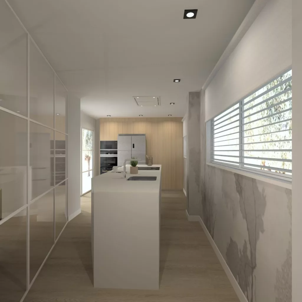 Cocina Santos gris con isla