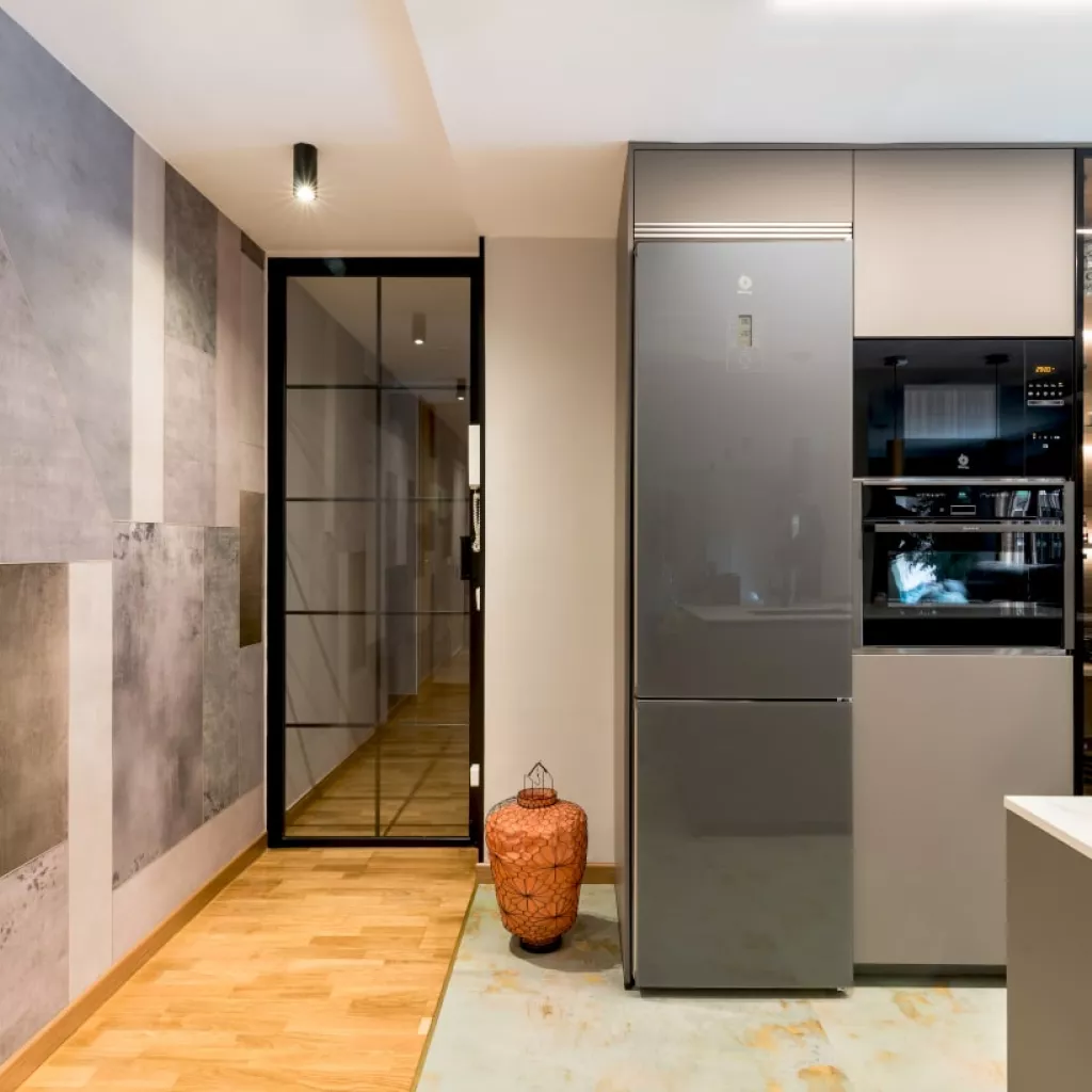 Cocina Santos gris con electrodomésticos Neff