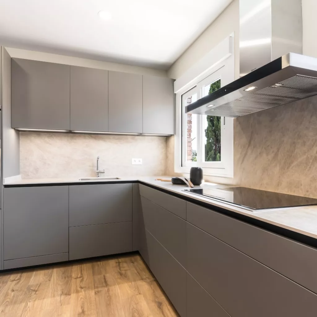 Cocina Santos Gris en L