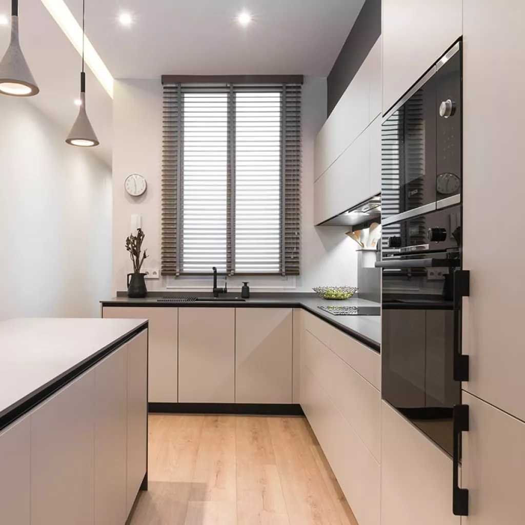 Cocina Santos gris con península