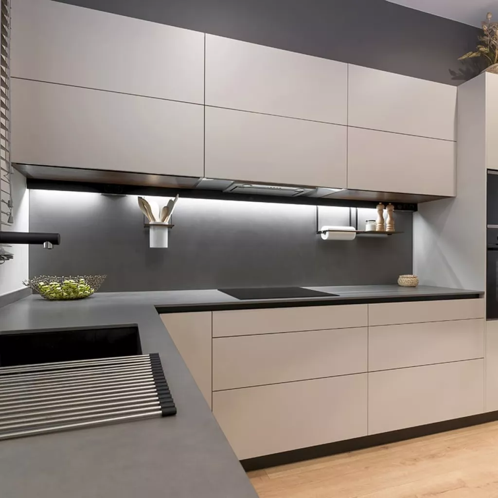 Cocina Santos gris con península