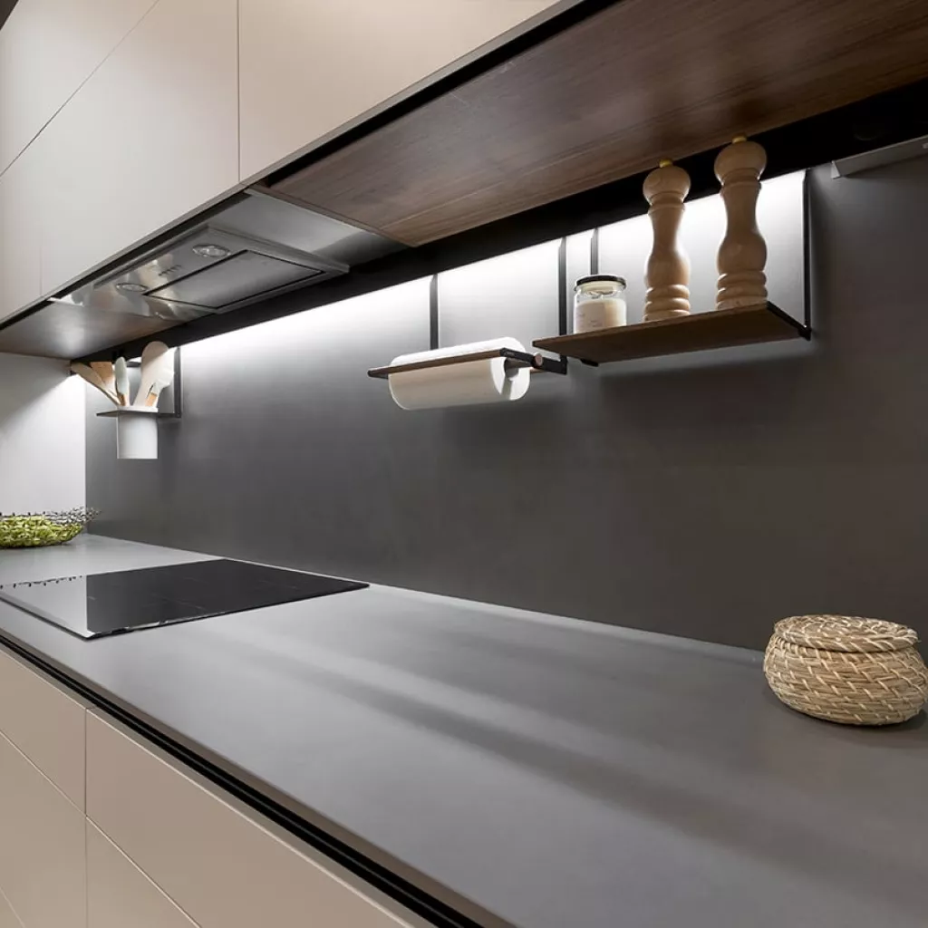 Cocina Santos gris con península