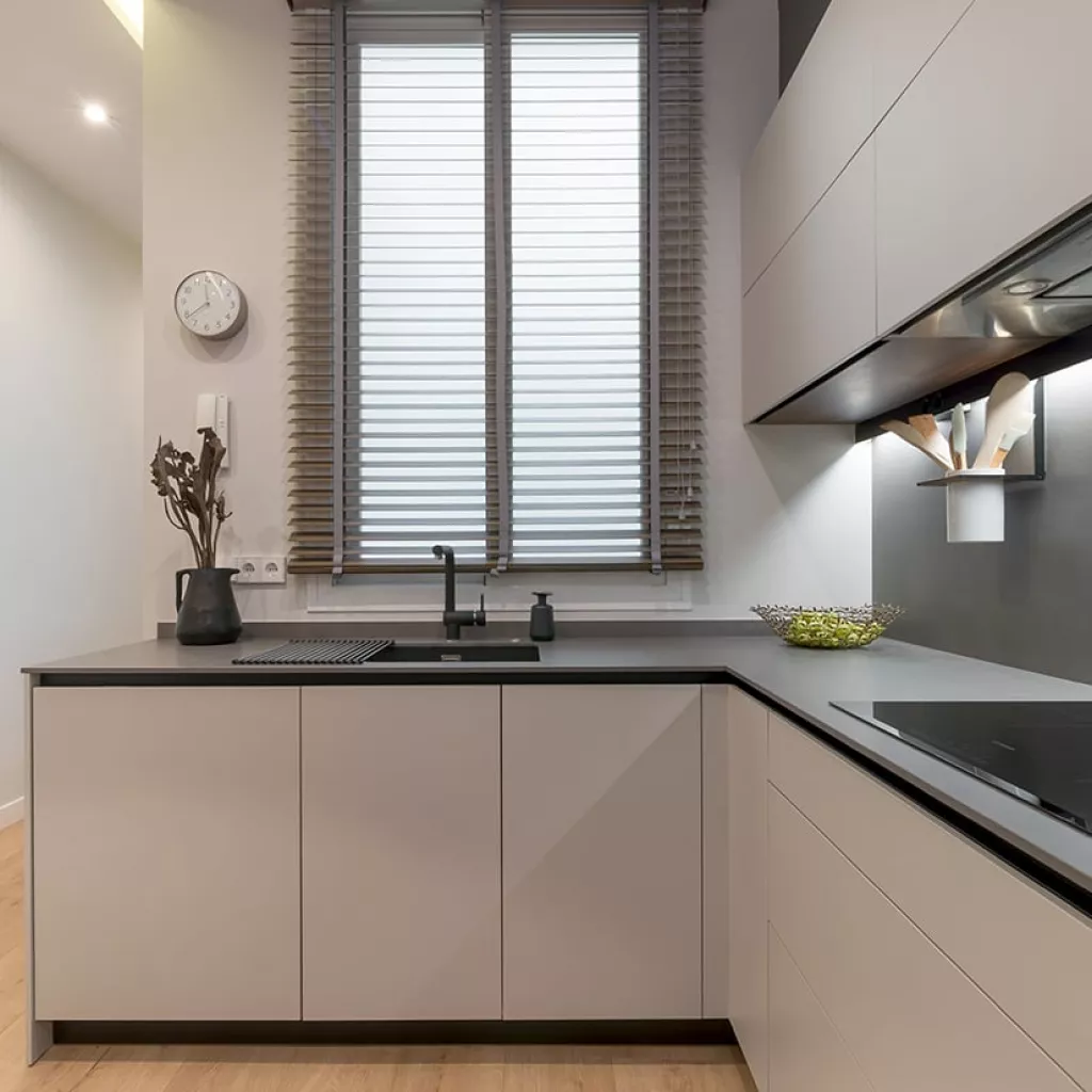 Cocina Santos gris con península