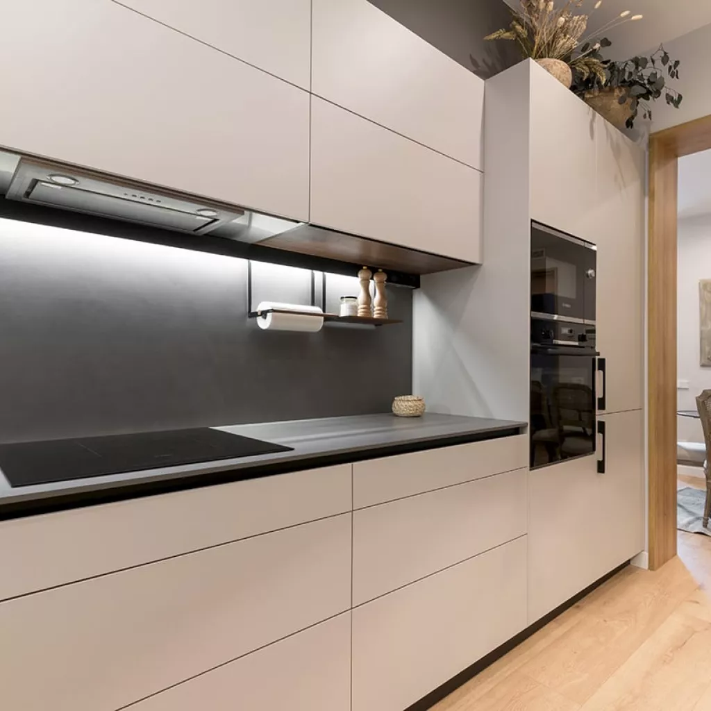 Cocina Santos gris con península