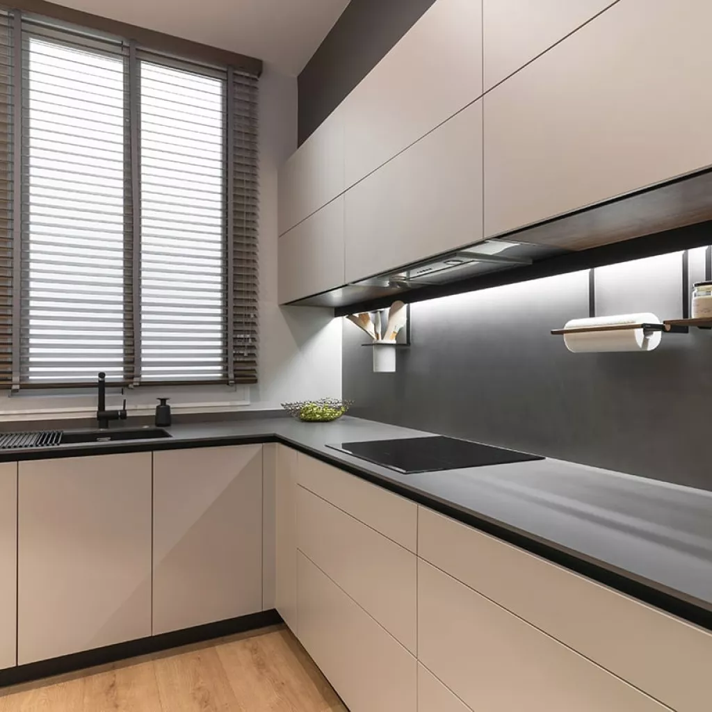 Cocina Santos gris con península