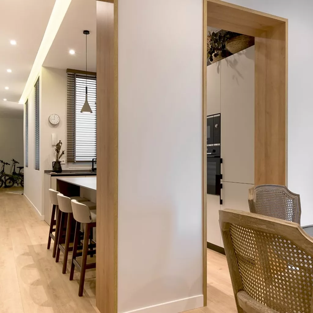 Cocina Santos gris con península