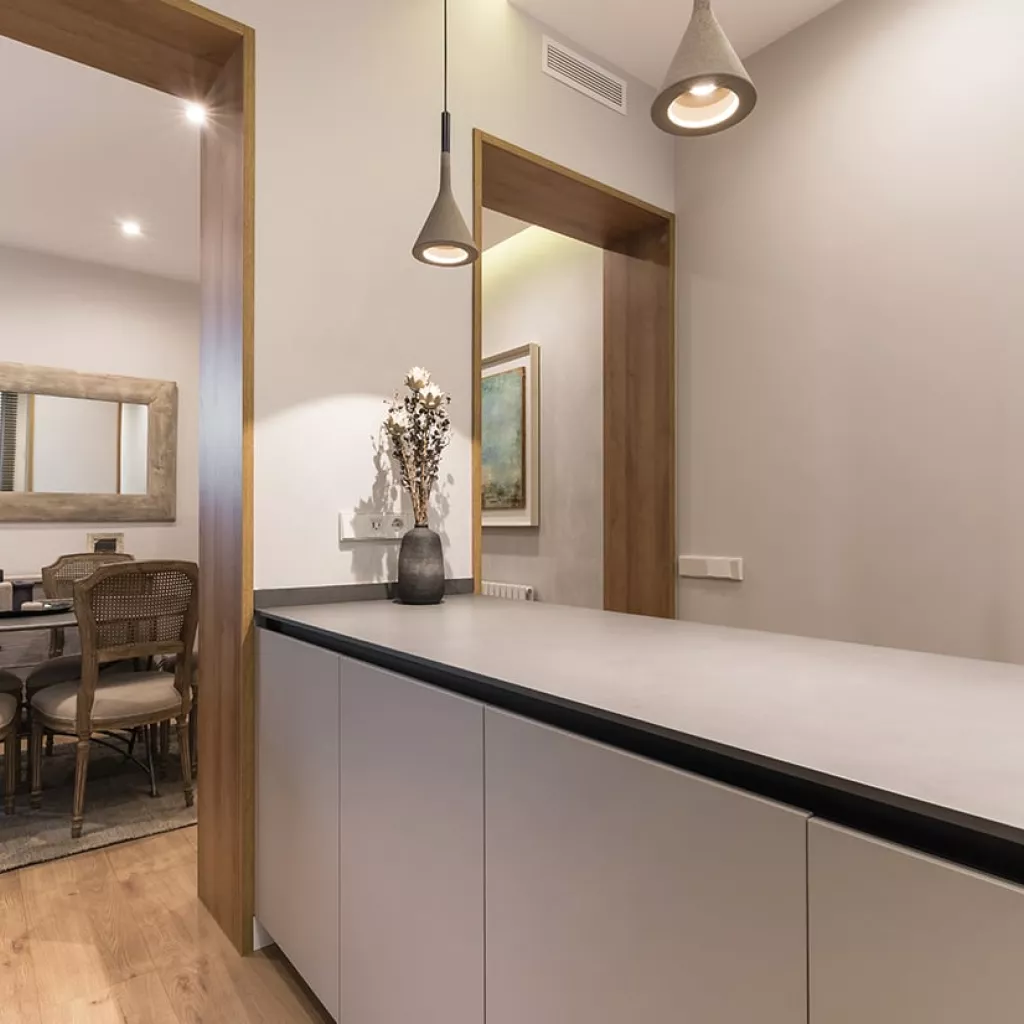 Cocina Santos gris con península