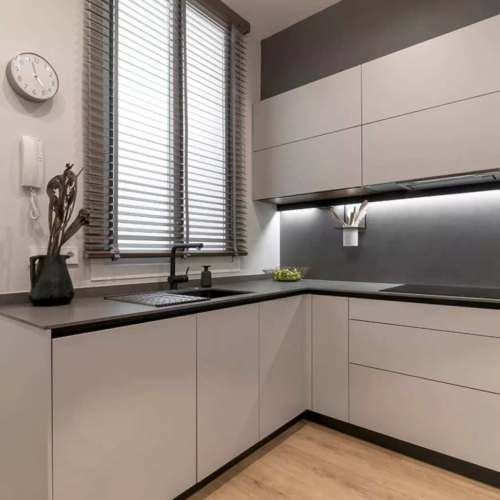 Cocina Santos gris con península