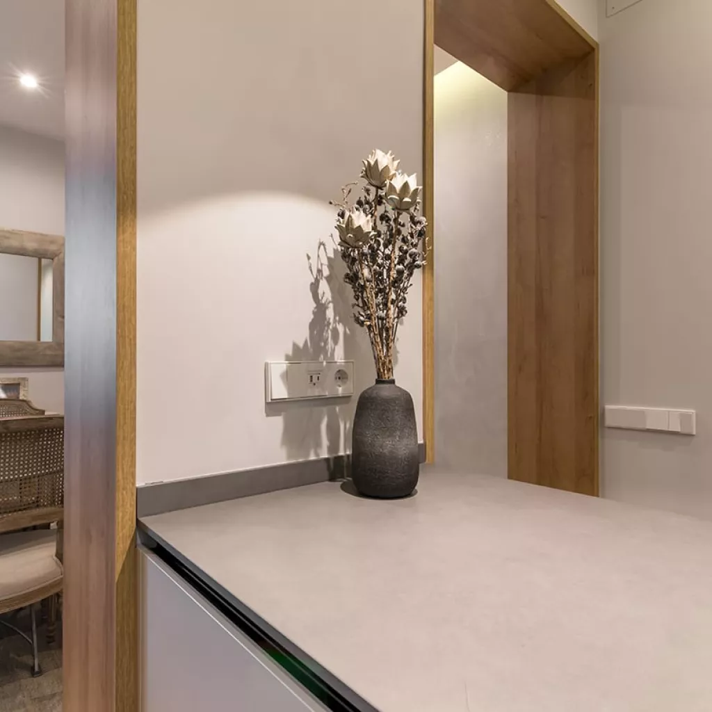 Cocina Santos gris con península