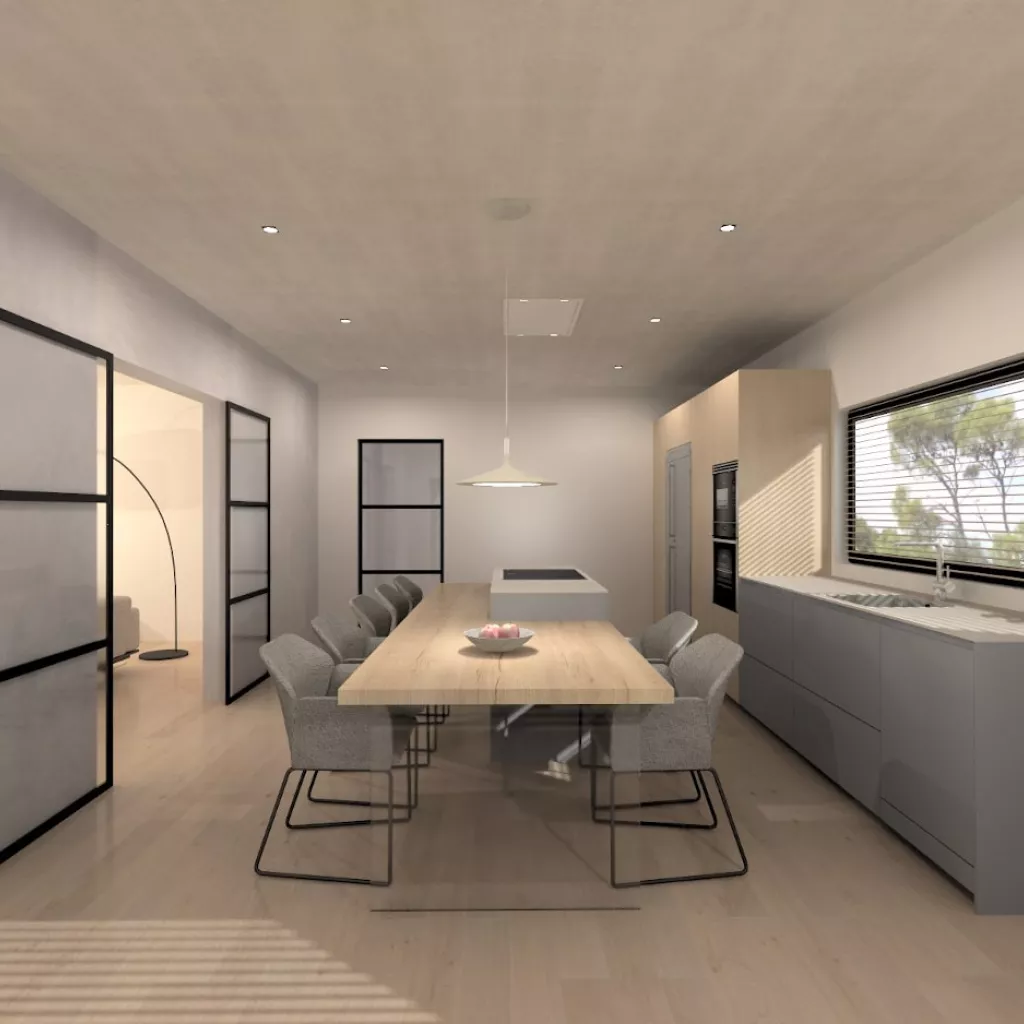 Cocina Santos gris y madera