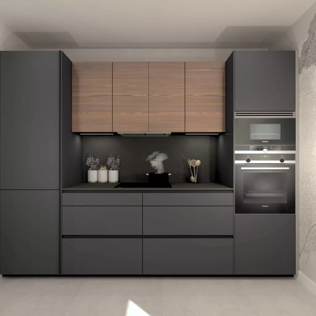Cocina Santos gris y nogal
