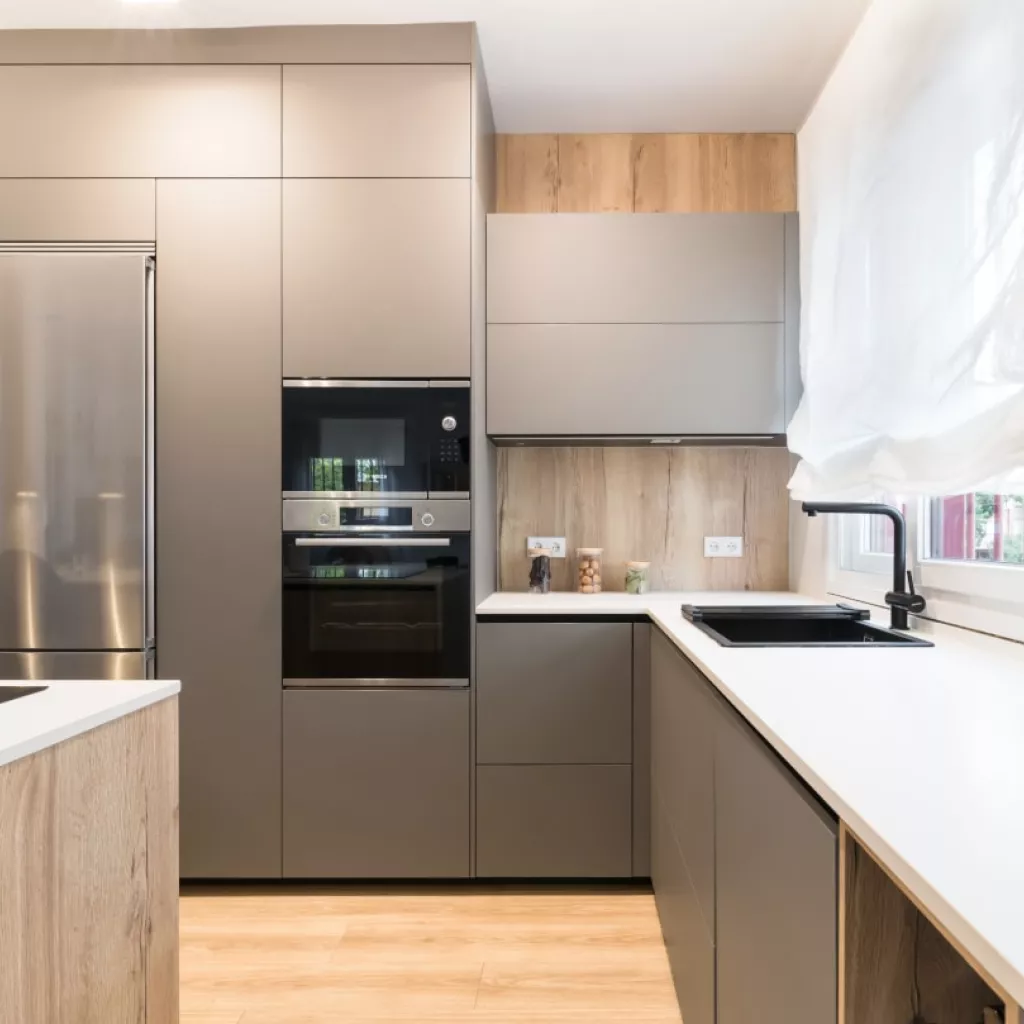 Cocina Santos gris y roble