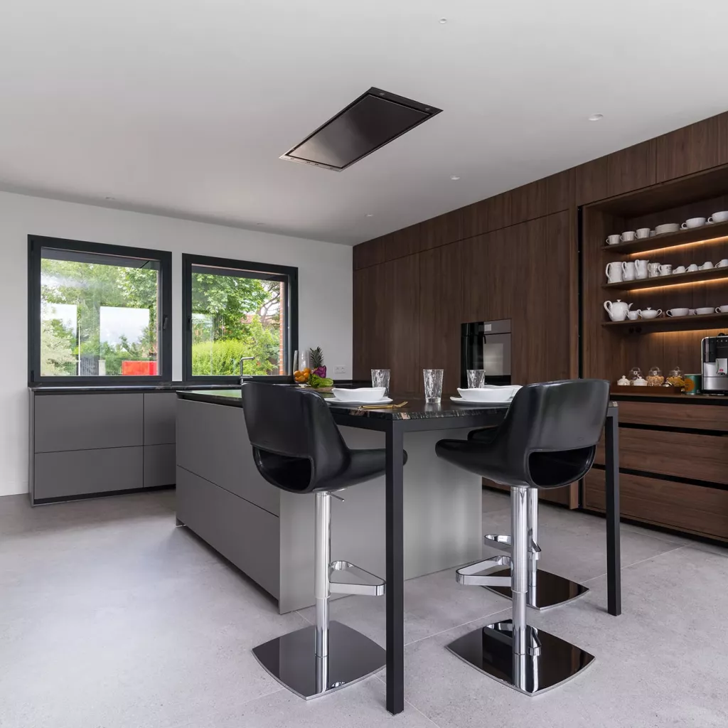 Cocina Santos Moderna en Madera y Gris