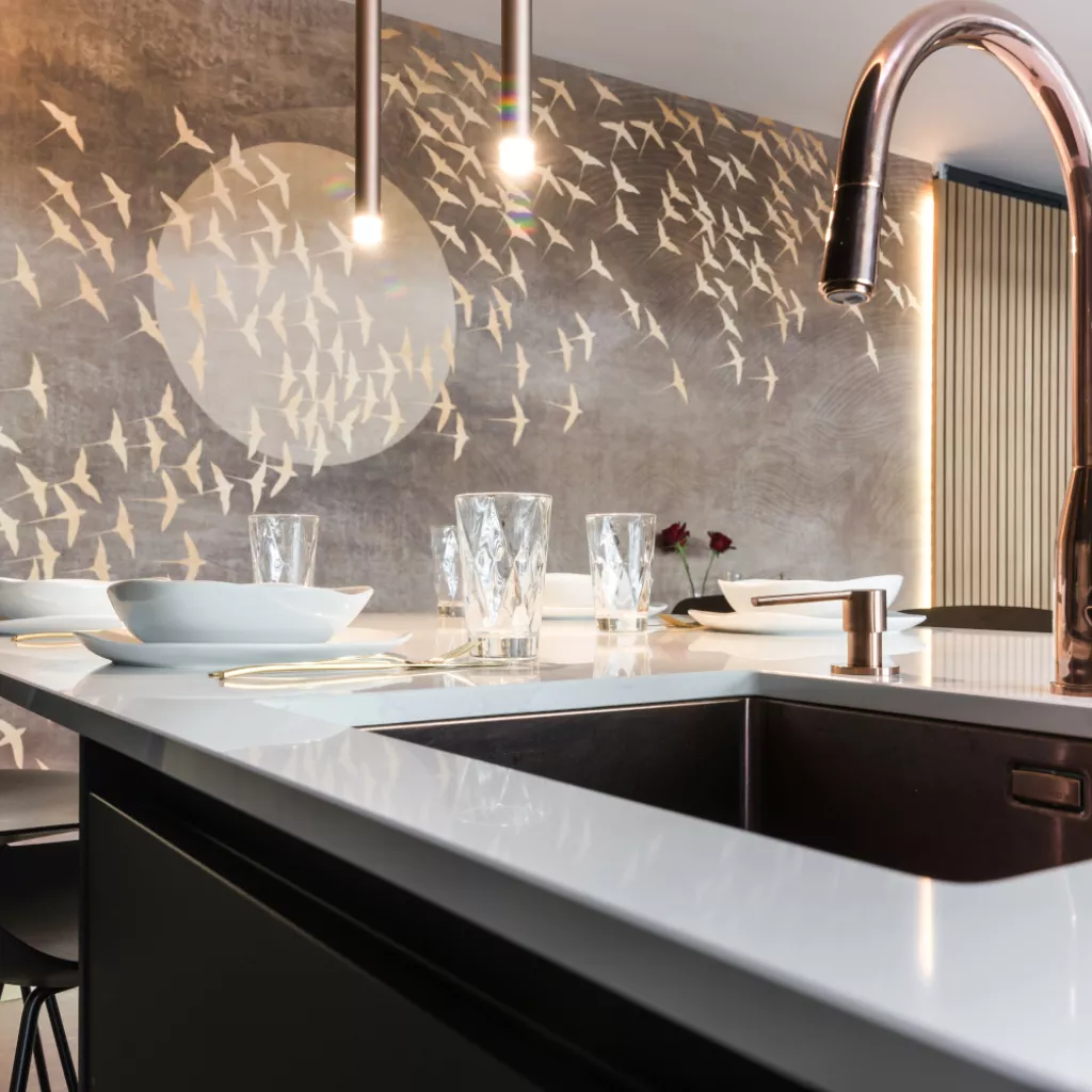 Cocina Santos negra con isla