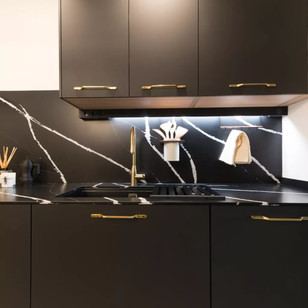 Cocina Santos negra en L