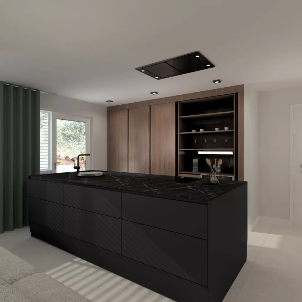 Cocina Santos negra y roble