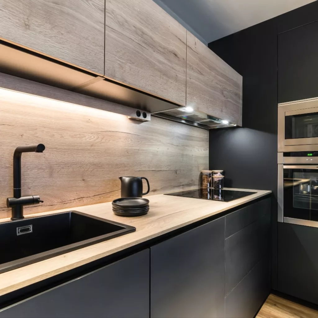 Cocina Santos negra y roble