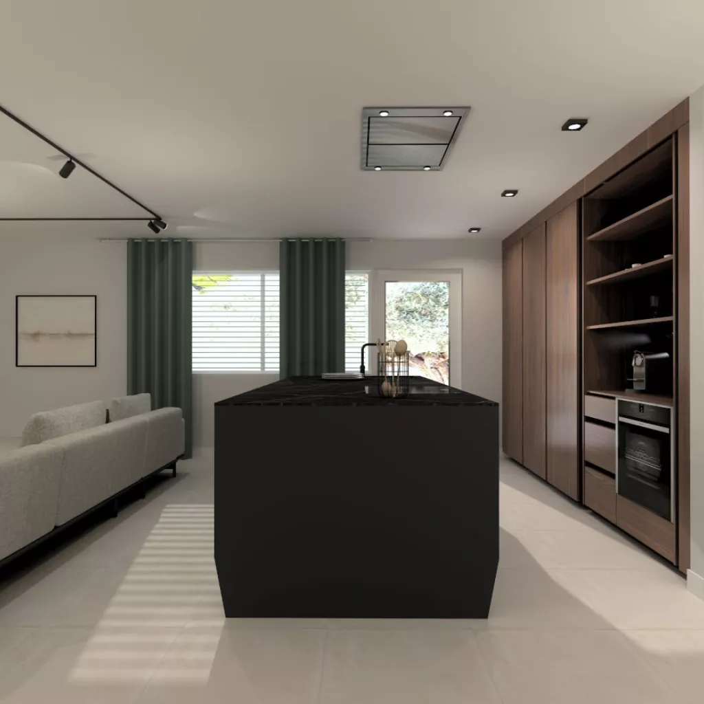 Cocina Santos negra y roble