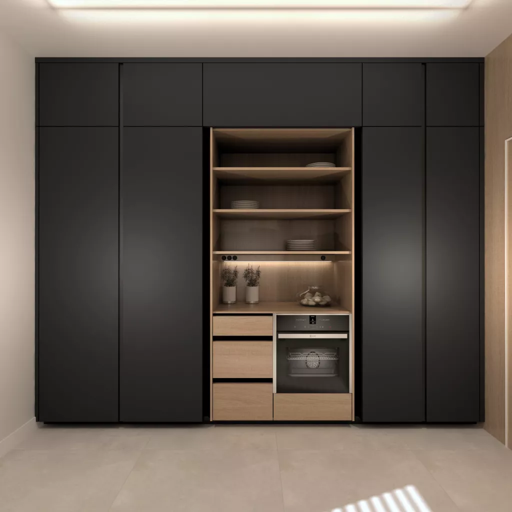 Cocina Santos negra con isla