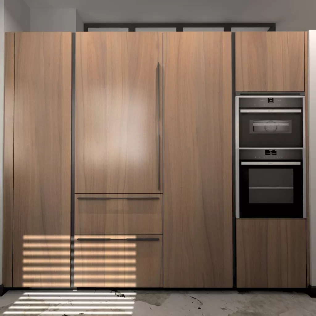 Cocina Santos nogal en paralelo