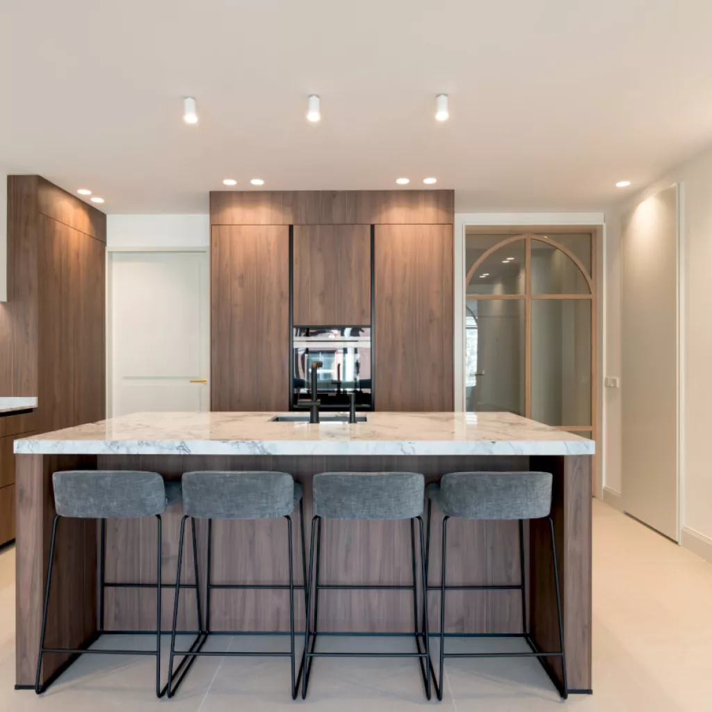 Cocina Santos nogal con isla