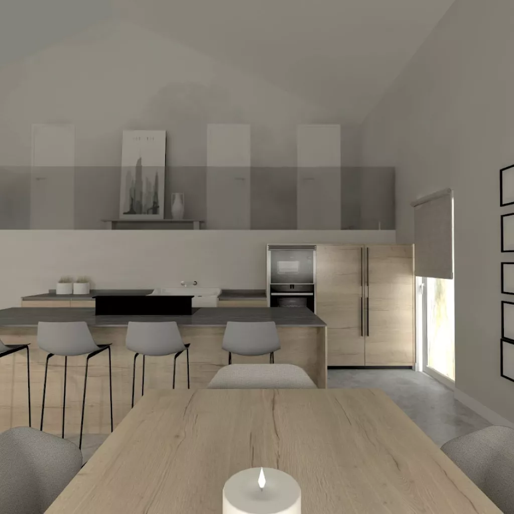 Cocina Santos en madera de roble con encimera de Dekton