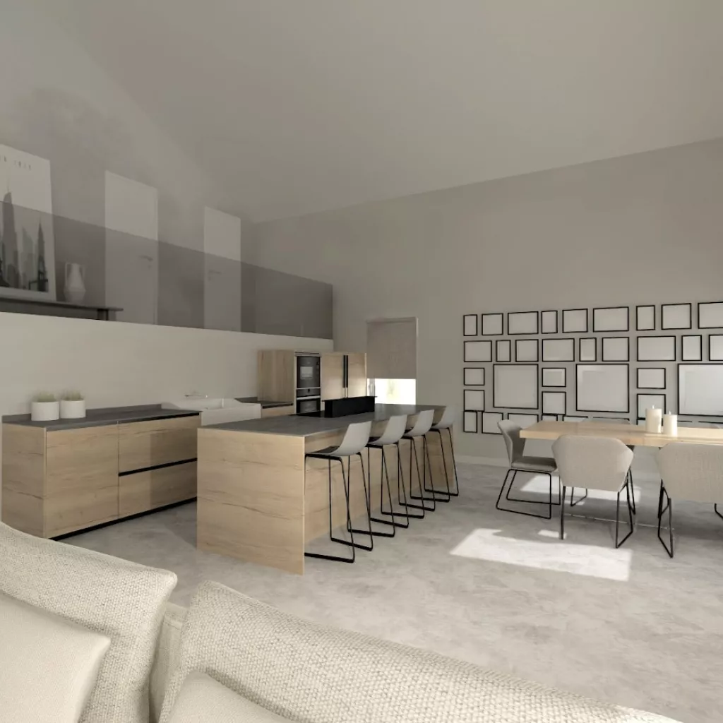 Cocina Santos en madera de roble con encimera de Dekton