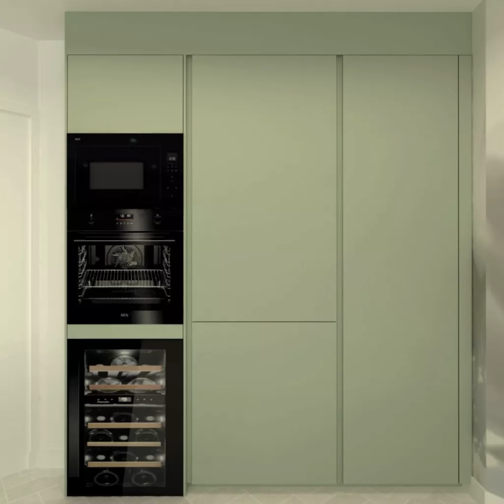 Cocina Verde Salvia con isla