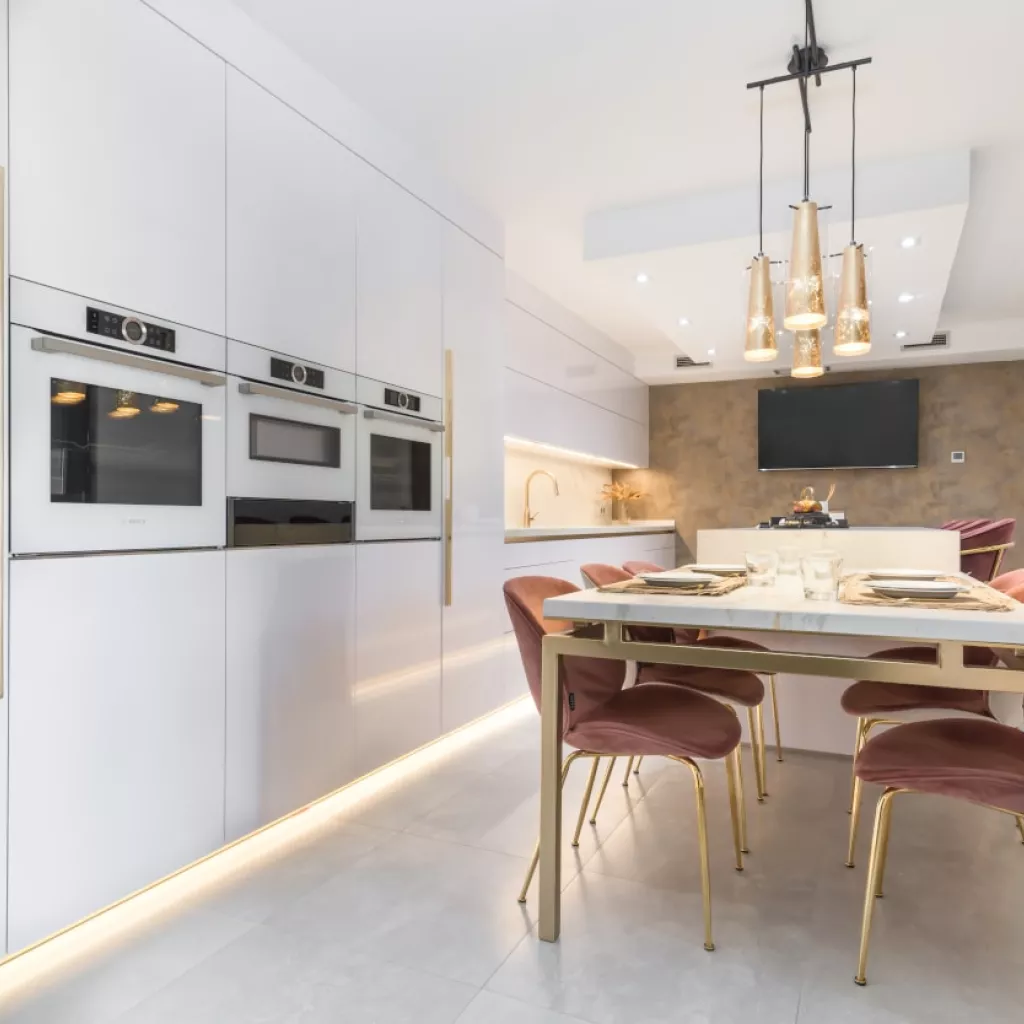 Columnas con electrodomésticos cocina Santos blanca