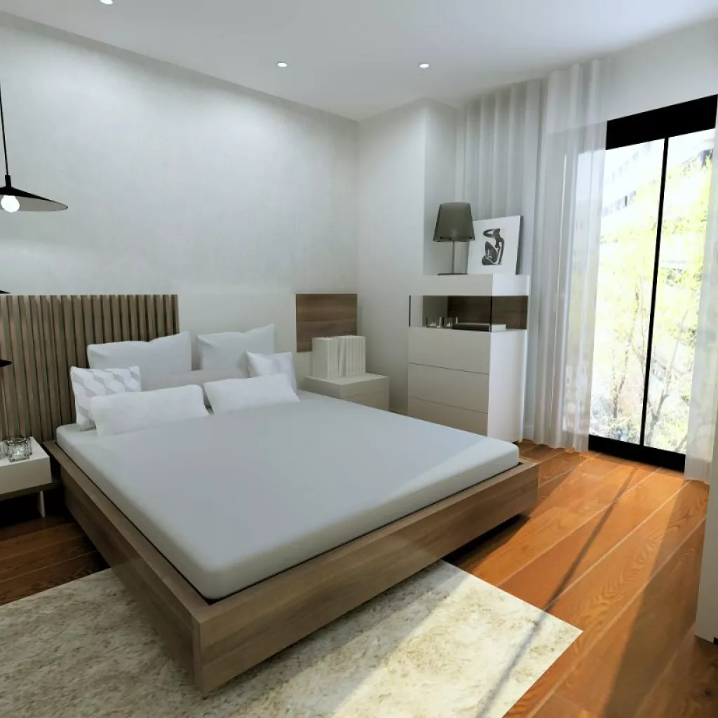 dormitorio ambientado en madera