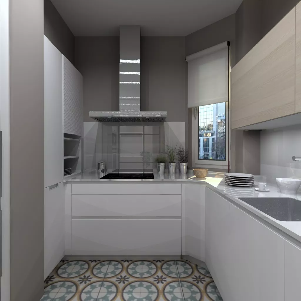 Aravaca | Cocina Santos | Modelo Line Estratificado Blanco y Fresno | Encimera Silestone Blanco