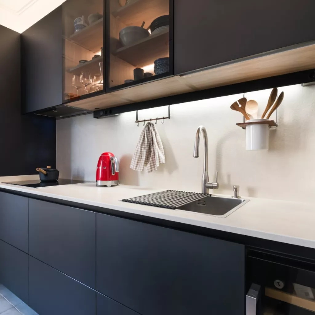 Frente cocina Santos negra