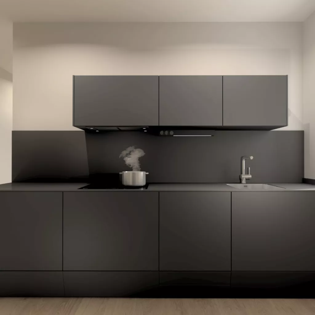 Frente Cocina Santos negra