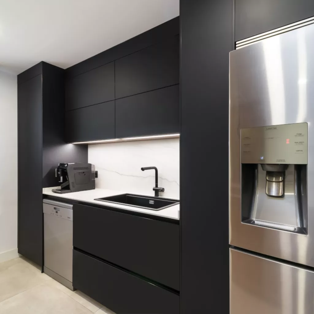 Frente cocina Santos negra