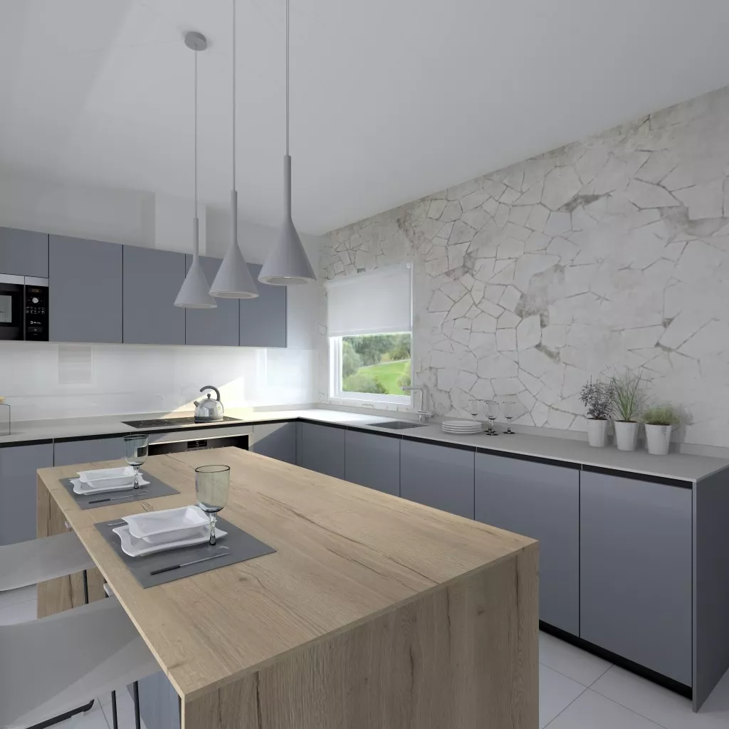 Cocina Santos con muebles en gris visón seda