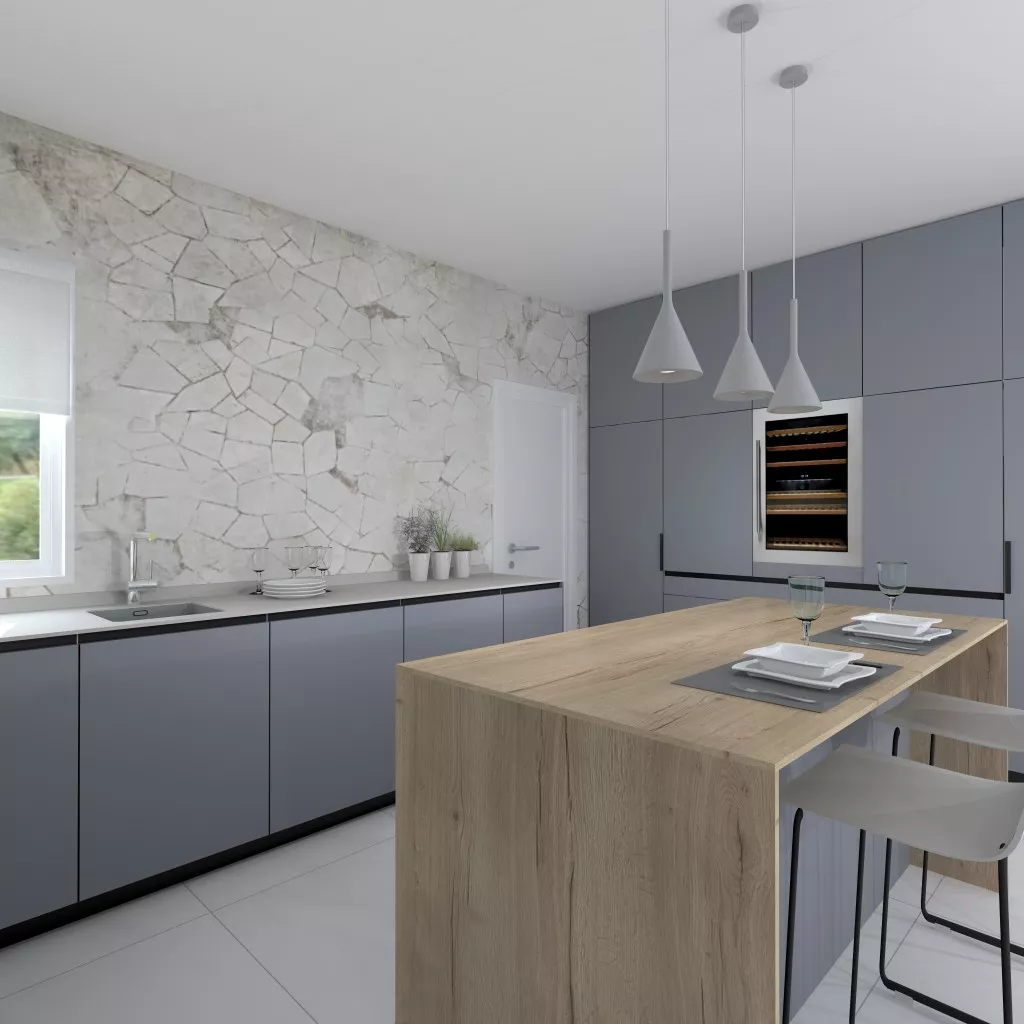 Cocina Santos con muebles en gris visón seda