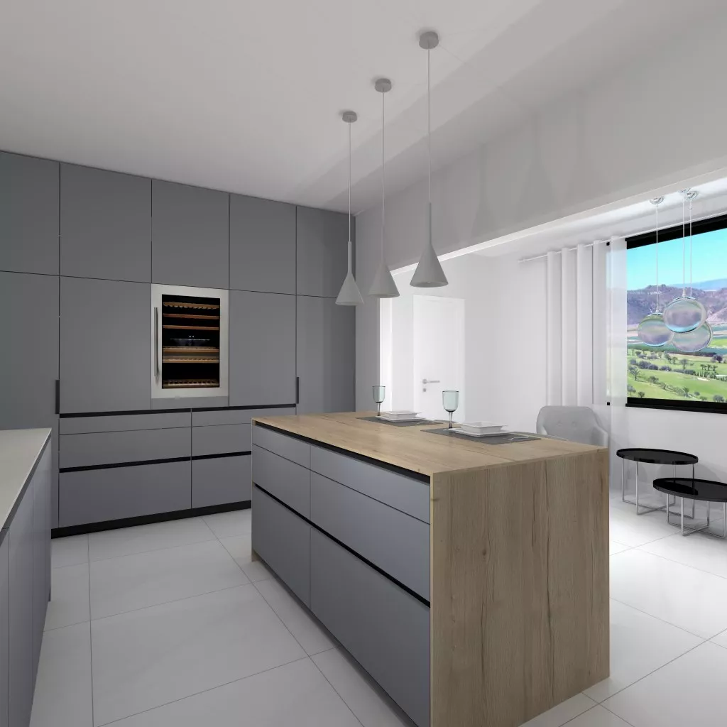 Cocina Santos con muebles en gris visón seda