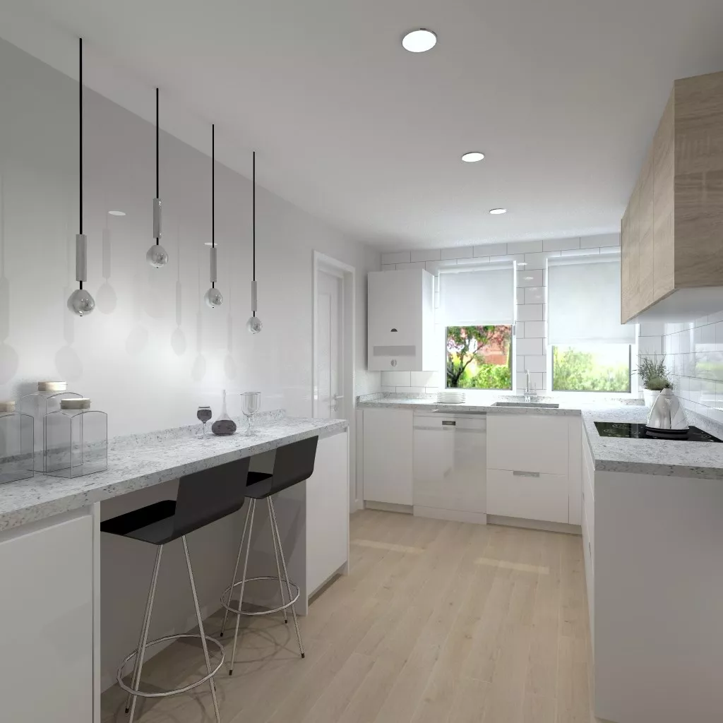 Cocina Santos Modelo LINE en Aravaca con Encimera de Granito Negro