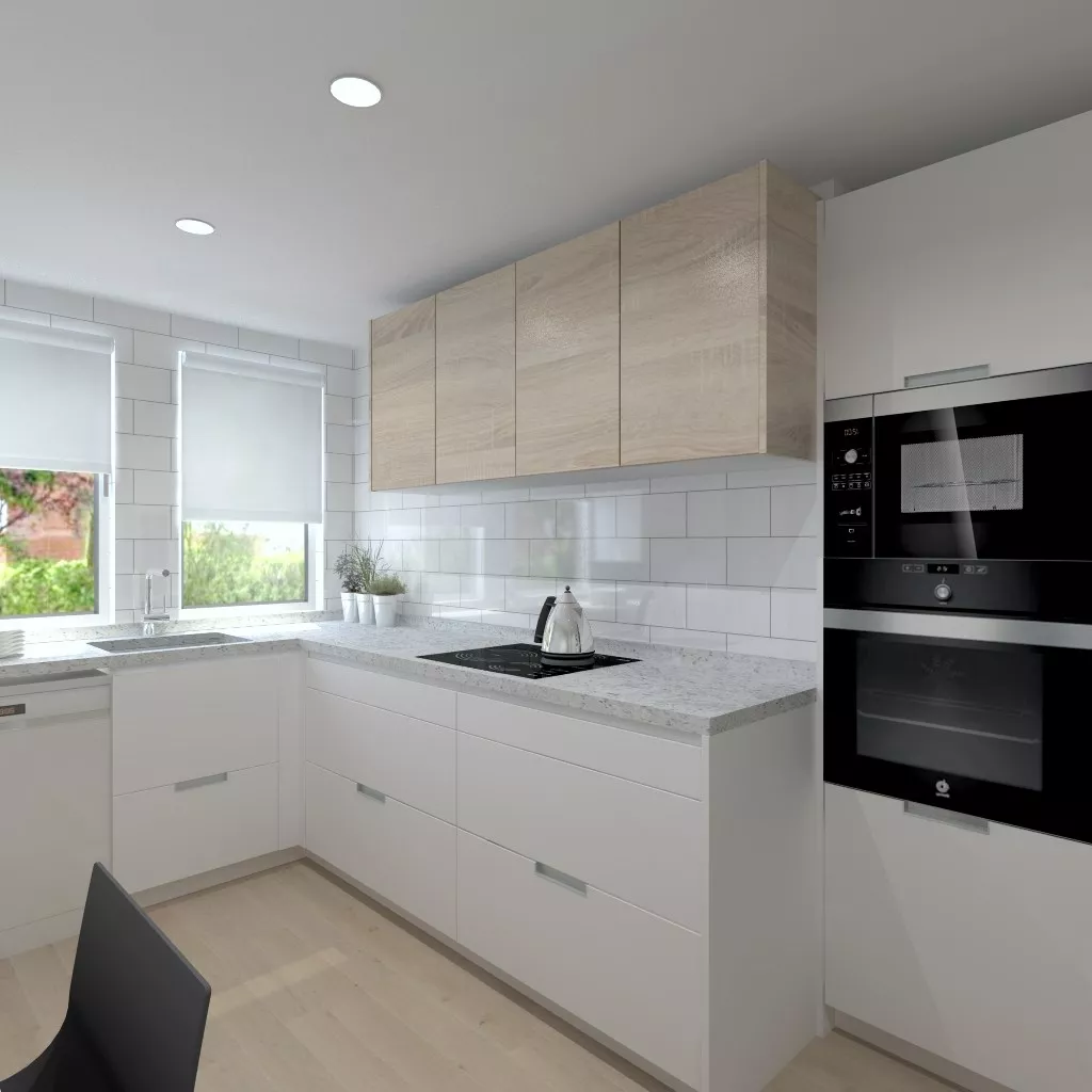 Cocina Santos Modelo LINE en Aravaca con Encimera de Granito Negro