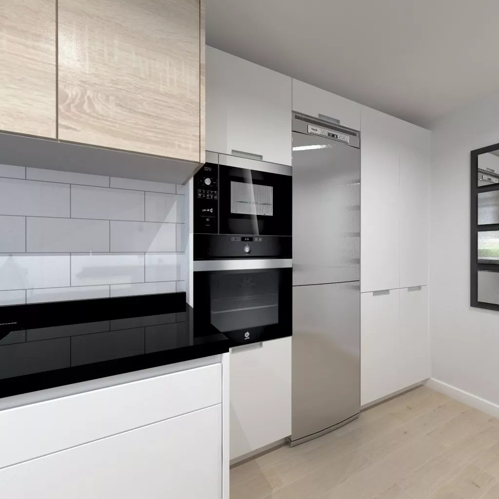 Cocina Santos Modelo LINE en Aravaca con Encimera de Granito Negro