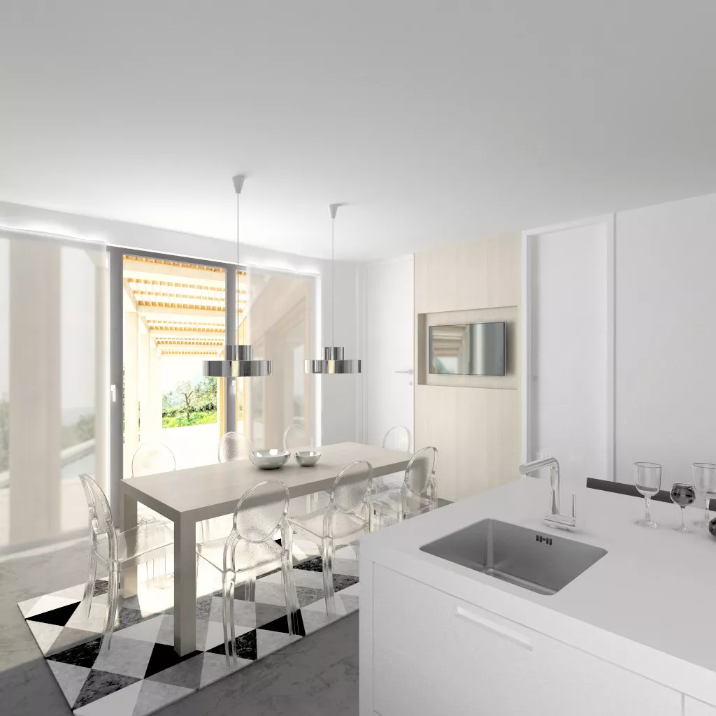 Madrid | Cocina Santos | Modelo Karmel Gris y Blanco Corian