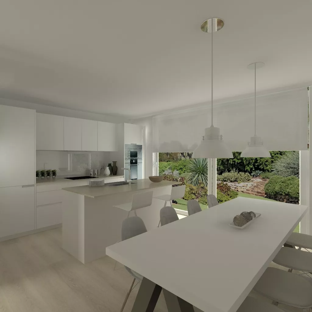 Madrid | Cocina Santos | Modelo Line L Laminado | Seda Mate